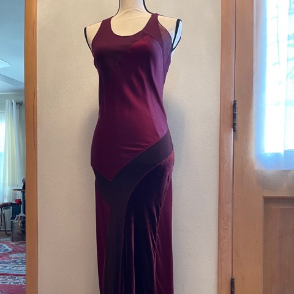Donna Karan long Burgundy dress with separate under slip